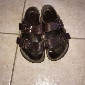 Brown leather Birkenstocks
